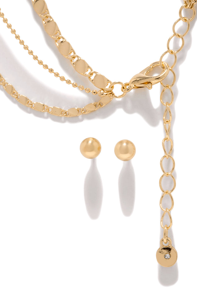 Load image into Gallery viewer, Gold-Tone Necklace and Earring
