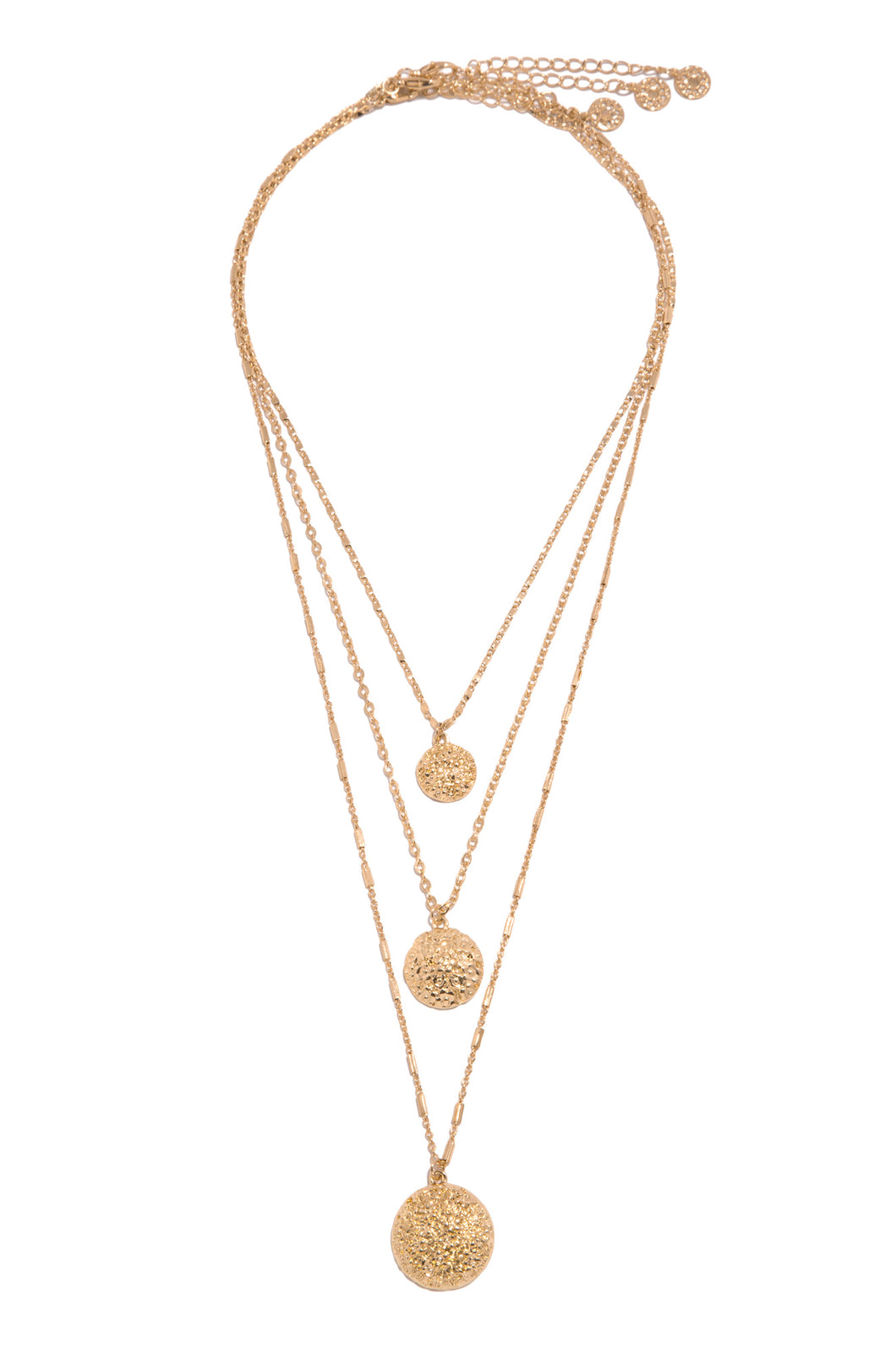 Three Piece Layered Gold-Tone Necklace