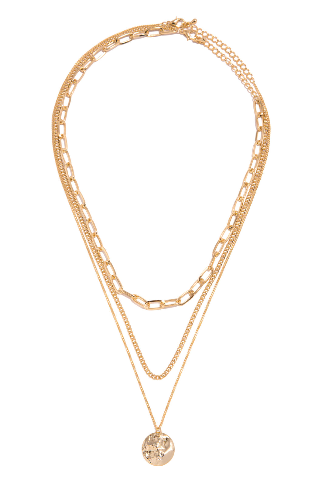 Gold Tone Layered Necklace Set
