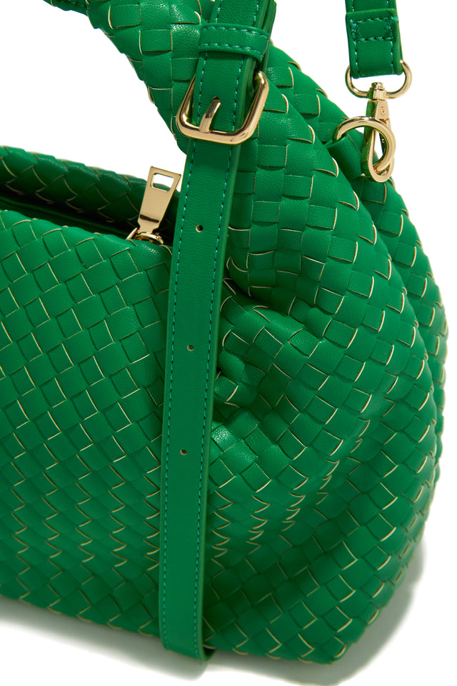 Load image into Gallery viewer, Top Handle Green Bag with Crossbody Strap
