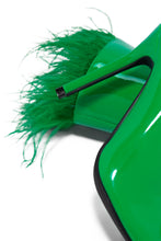 Load image into Gallery viewer, Green Ankle Boots with Faux Feather Detailing
