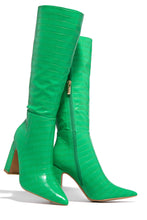 Load image into Gallery viewer, Green Chunky Heel Boots
