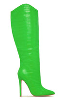 Load image into Gallery viewer, Green Embossed Croc Boots 
