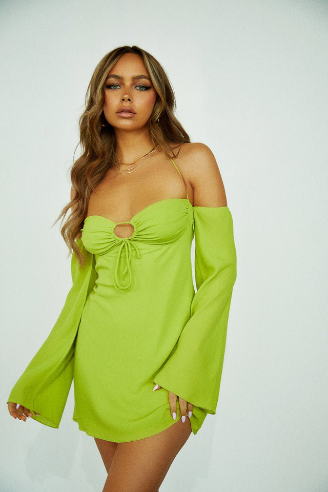 Load image into Gallery viewer, Lime Green Mini Dress
