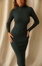 Load image into Gallery viewer, Dark Green Sweater Knit Dress
