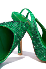 Load image into Gallery viewer, Green Embellished Heels 
