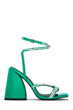 Load image into Gallery viewer, Green Embellished heels 

