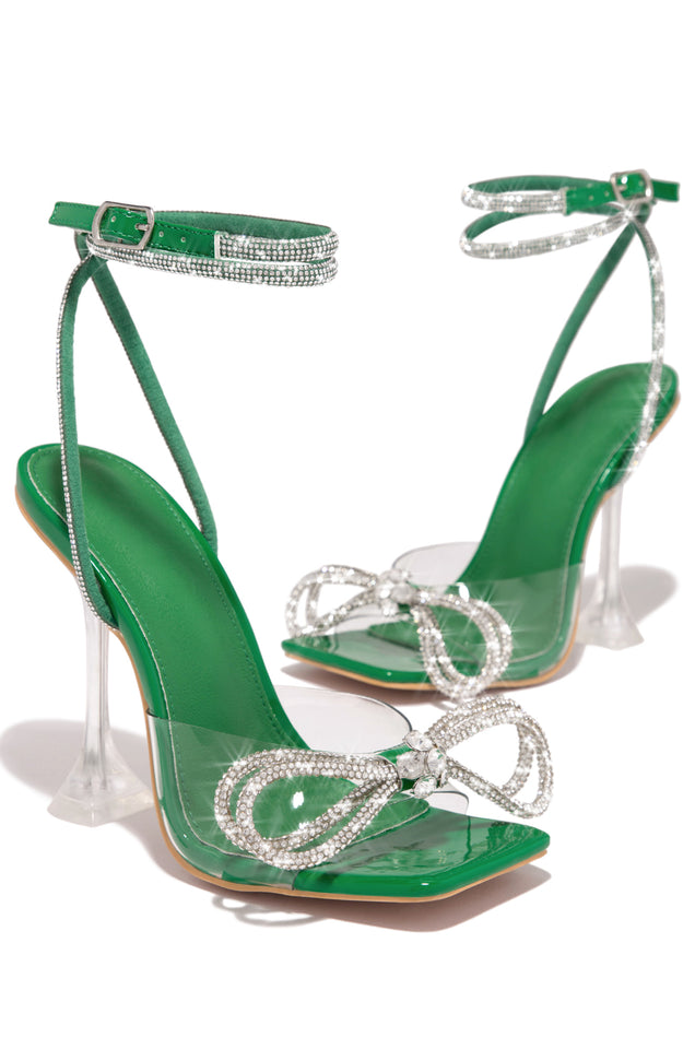 Load image into Gallery viewer, Green Embellished Heel 

