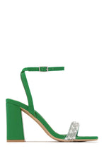 Load image into Gallery viewer, Green Embellished Chunky Heel
