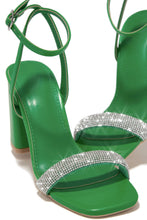 Load image into Gallery viewer, Green Single Sole Heels with Embellished Strap
