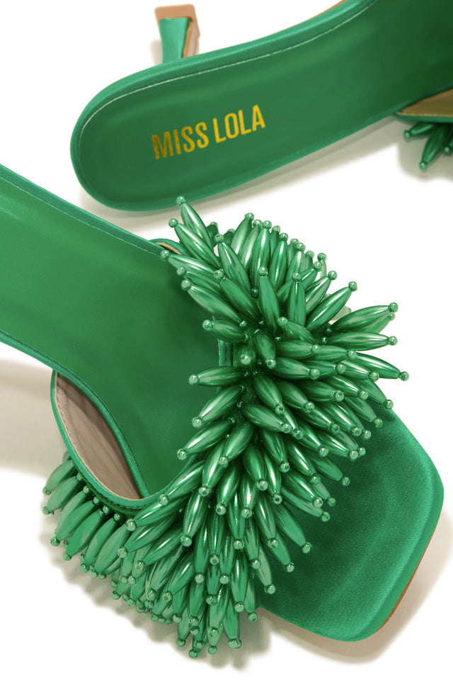 Load image into Gallery viewer, Green Slip On Heels
