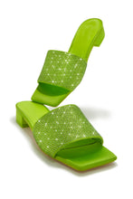 Load image into Gallery viewer, Green Open Toe Sandal Slides
