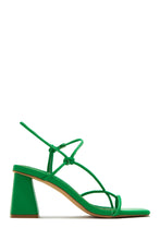 Load image into Gallery viewer, Green Open Toe Chunky Heels
