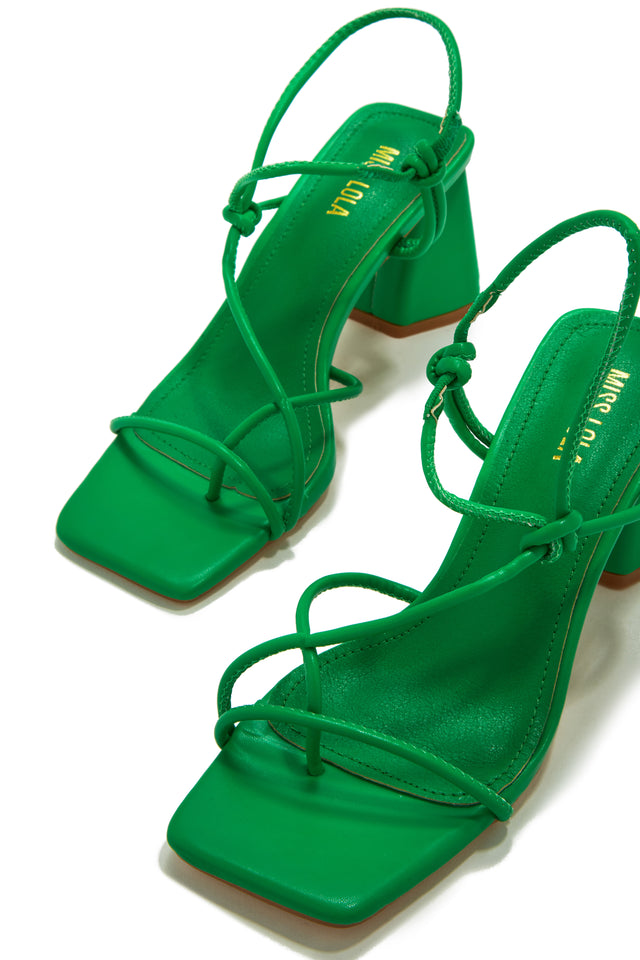 Load image into Gallery viewer, Green Single Sole Chunky Heels
