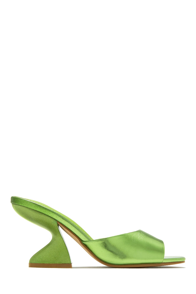 Load image into Gallery viewer, Racquel Mid Heel Mules - Green
