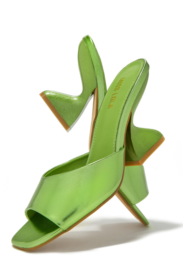 Load image into Gallery viewer, Racquel Mid Heel Mules - Green
