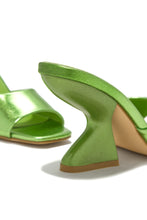 Load image into Gallery viewer, Racquel Mid Heel Mules - Green
