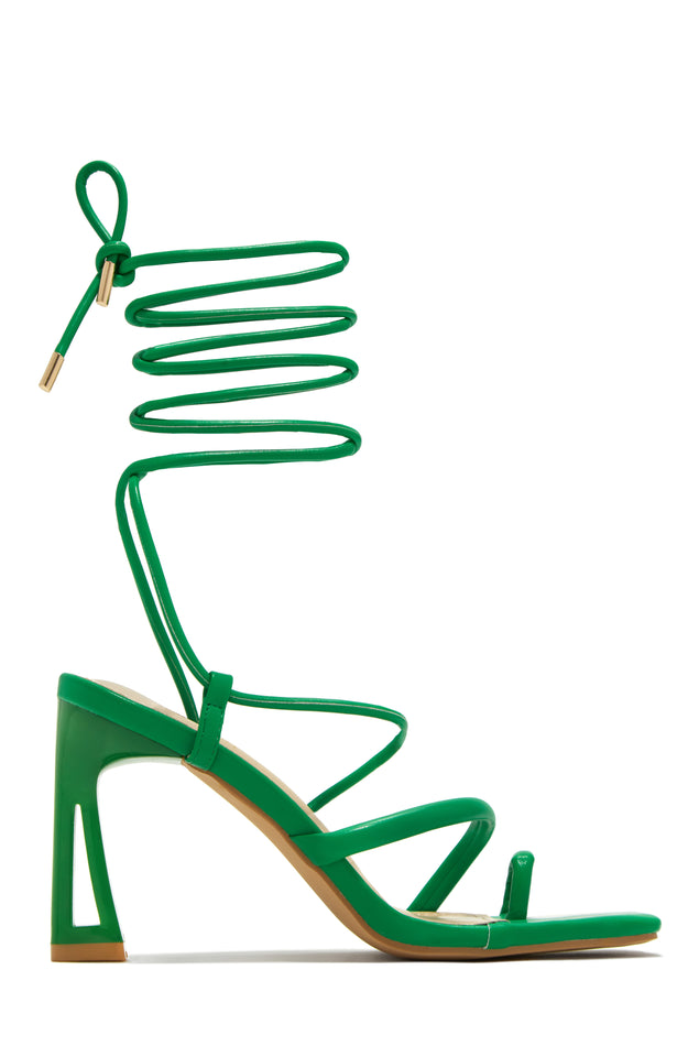 Load image into Gallery viewer, Dreamy Romance Single Sole Lace Up Heels - Green
