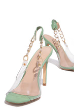 Load image into Gallery viewer, Olive Slingback Clear High Heels
