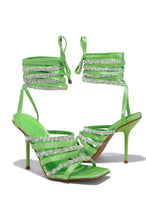 Load image into Gallery viewer, Green Lace Up Heel 
