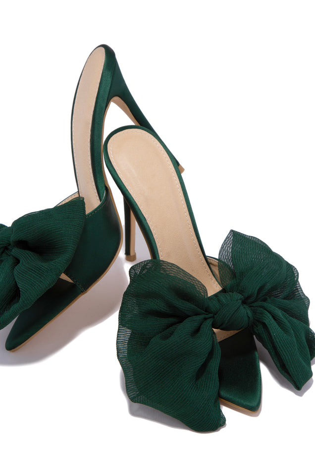 Load image into Gallery viewer, Green Heel With Open Pointed Toe 
