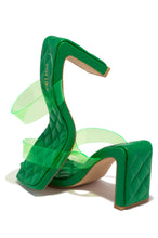 Load image into Gallery viewer, Green Mule Heels with Clear Green Straps
