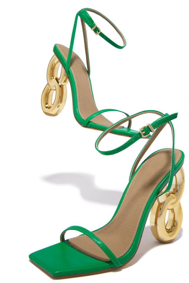 Load image into Gallery viewer, Green Heels With Unique Block Heels 
