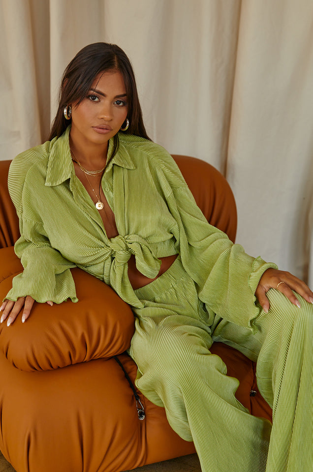 Load image into Gallery viewer, Green Olive Two Piece Set

