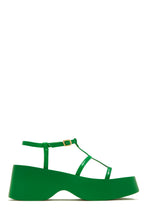 Load image into Gallery viewer, Beach Trip Flat Platform Sandals - Green
