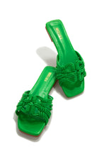 Load image into Gallery viewer, Green Flat Slip On Sandals
