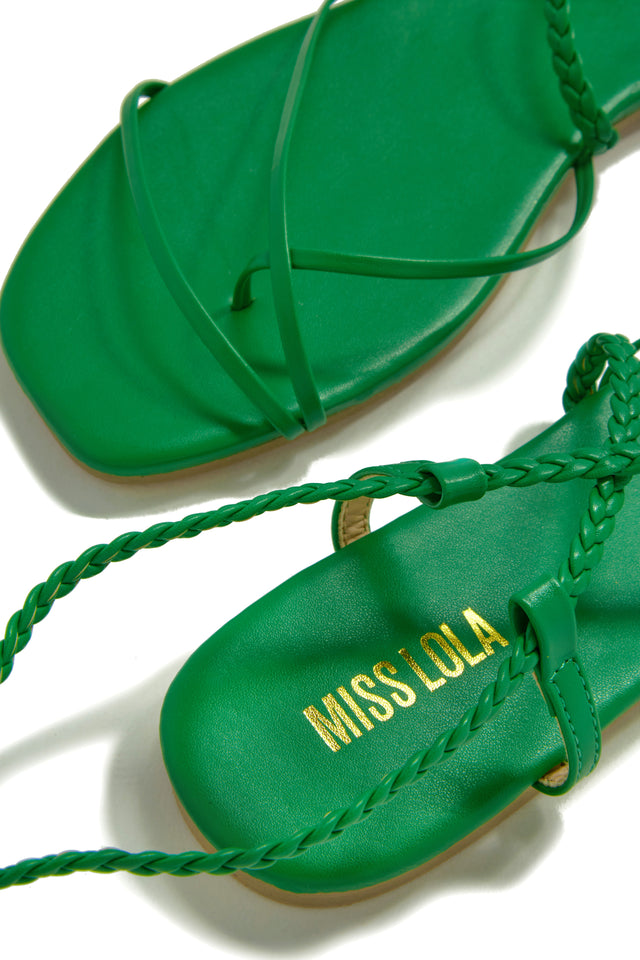 Load image into Gallery viewer, Green Flat Sandals
