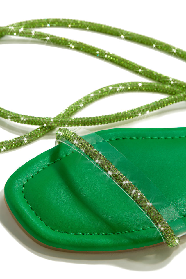 Load image into Gallery viewer, Green Rhinestone Sandals
