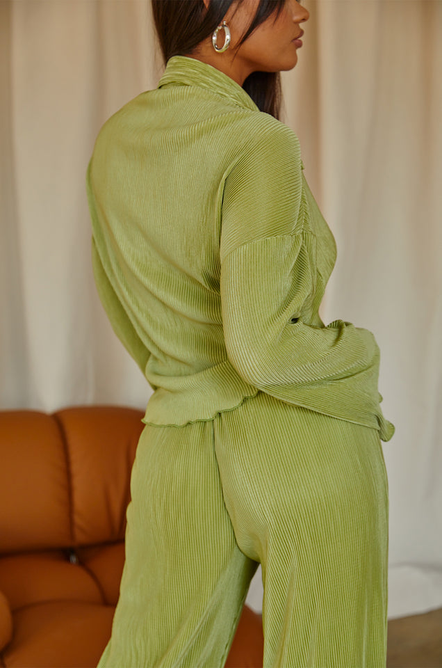 Load image into Gallery viewer, Olive Green Two Piece Pant Set

