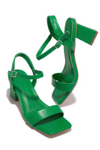 Load image into Gallery viewer, Green Block Mid Heel
