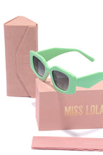 Load image into Gallery viewer, Green Sunglasses With Pink Sunglass Case
