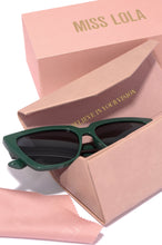 Load image into Gallery viewer, Green Sunglasses With Pink Case Included 
