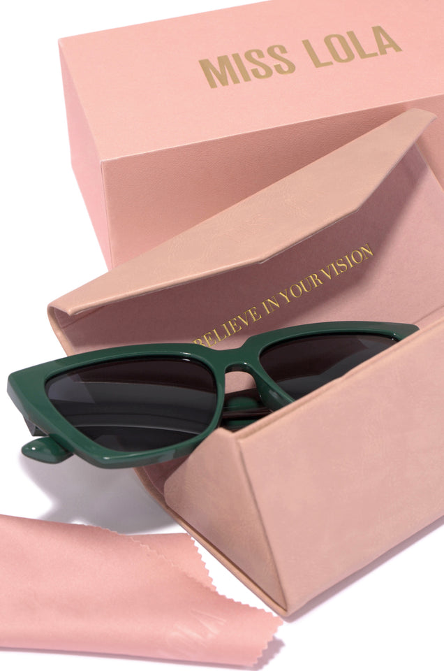 Load image into Gallery viewer, Green Sunglasses With Pink Case Included 
