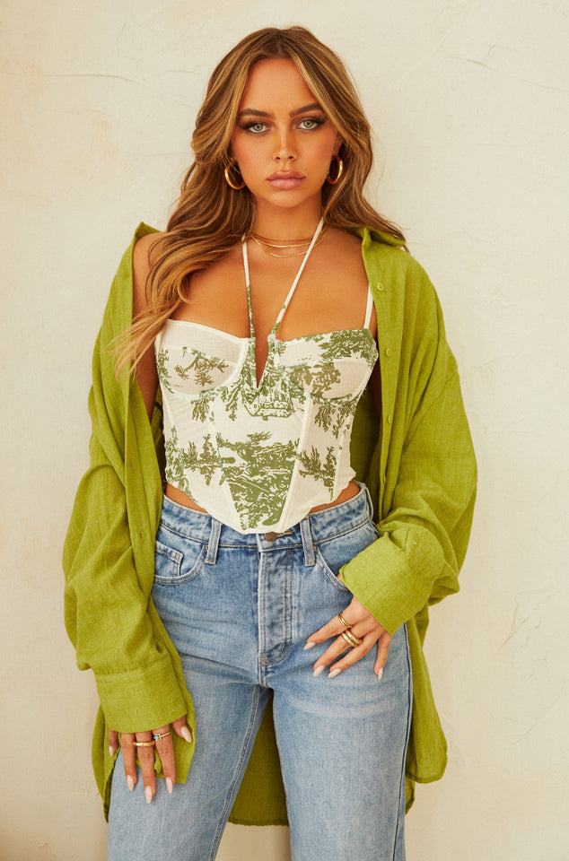 Load image into Gallery viewer, Halter Neck Tie Detail Corset Top

