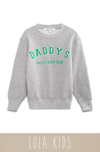 Load image into Gallery viewer, Daddy&#39;s Motivation Varsity Kids Crewneck Sweatshirt - Grey
