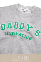 Load image into Gallery viewer, Daddy&#39;s Motivation Varsity Kids Crewneck Sweatshirt - Grey
