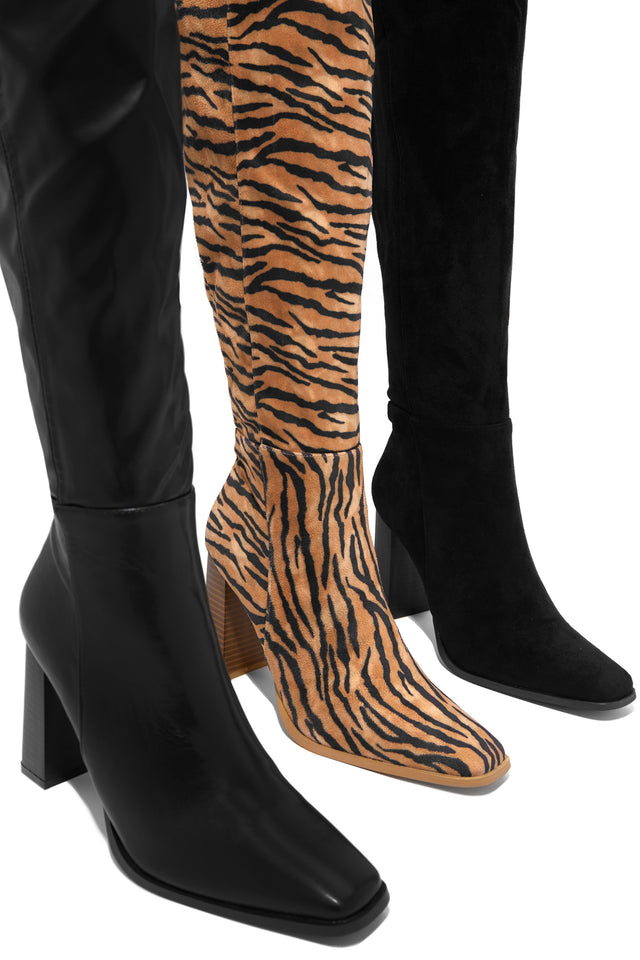 Load image into Gallery viewer, Boot Available In Three Color Tiger, Black Suede, And Black Pu
