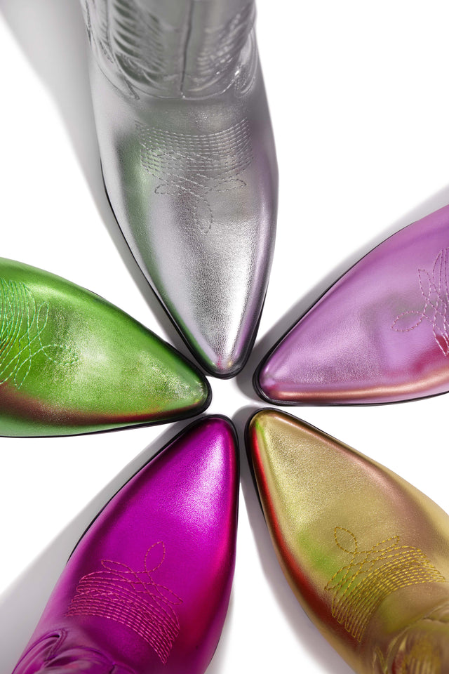Load image into Gallery viewer, Boots Available In Silver, Green, Purple, Gold, And Pink 
