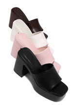 Load image into Gallery viewer, Heels Available In Mocha, Ivory, Pink, And Black
