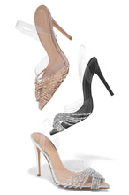 Load image into Gallery viewer, Heels Available In Black, Silver, And Black
