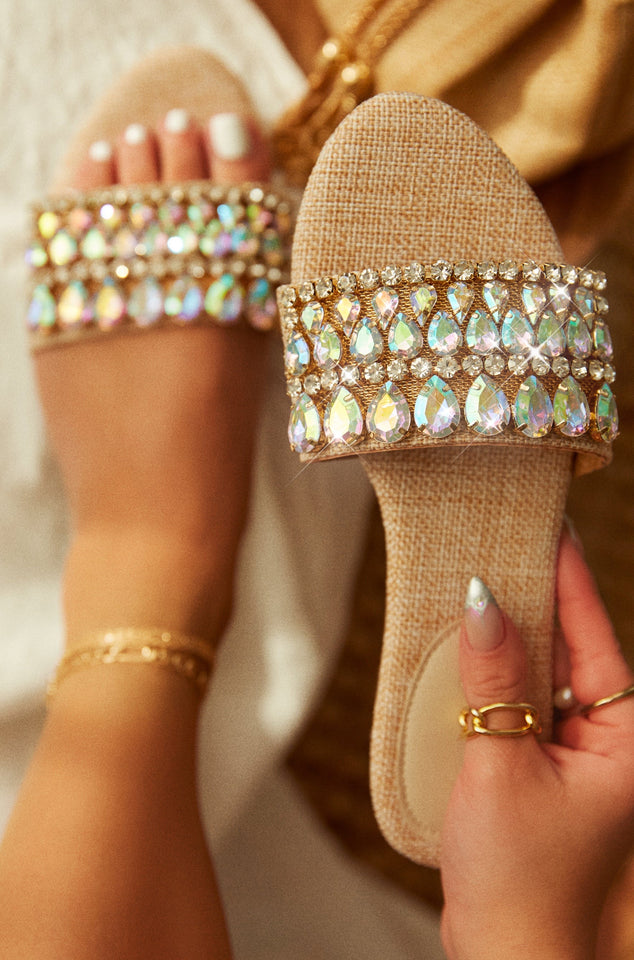 Embellished slip hotsell on sandals