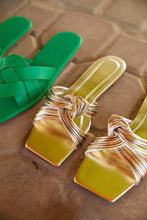 Load image into Gallery viewer, Gold-Tone Slip On Slides

