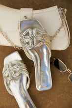 Load image into Gallery viewer, Silver-Tone Slip On Sandals
