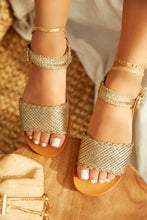 Load image into Gallery viewer, Women Wearing Gold-Tone Sandals
