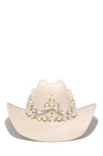 Load image into Gallery viewer, Selena Embellished Western Hat - Ivory
