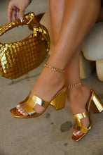Load image into Gallery viewer, Women Wearing Gold-Tone Heels
